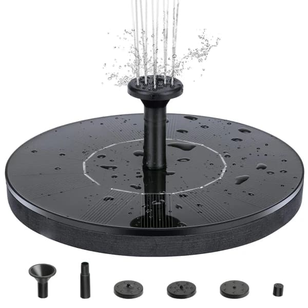 INF Solcelledrevet vandfontæne 16 cm Sort