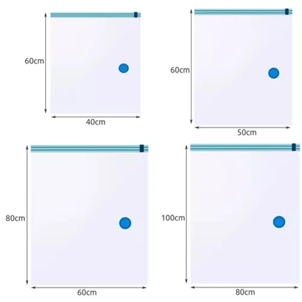 Vacuum Storage Bags in Various Sizes - 10 pcs