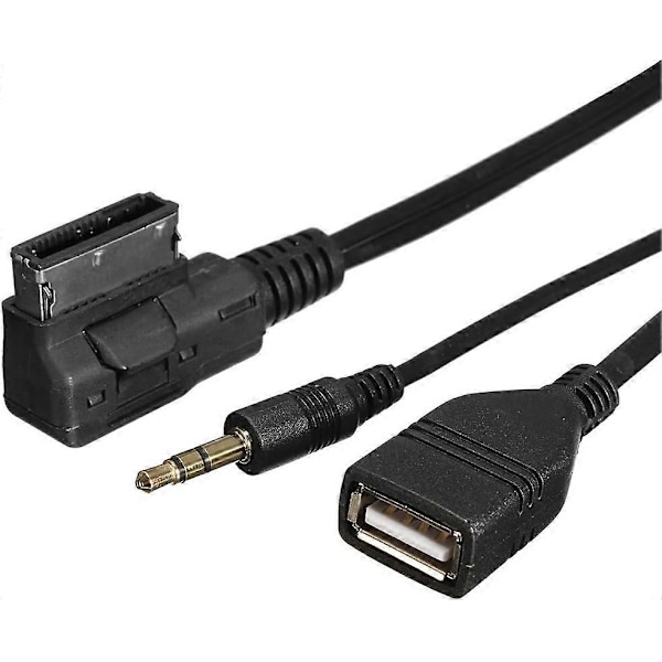AMI MMI MDI til AUX Kabel Adapter, 3.5mm Jack Musik Audio Interface USB Oplader AUX Input Kabel Adapter 1.4m Kabel til A