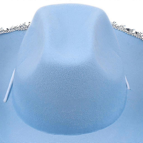 Bryllupsartikler Cowgirl Julehat Bred Pailletter Buet Skygge Cowboy Jazz Hat