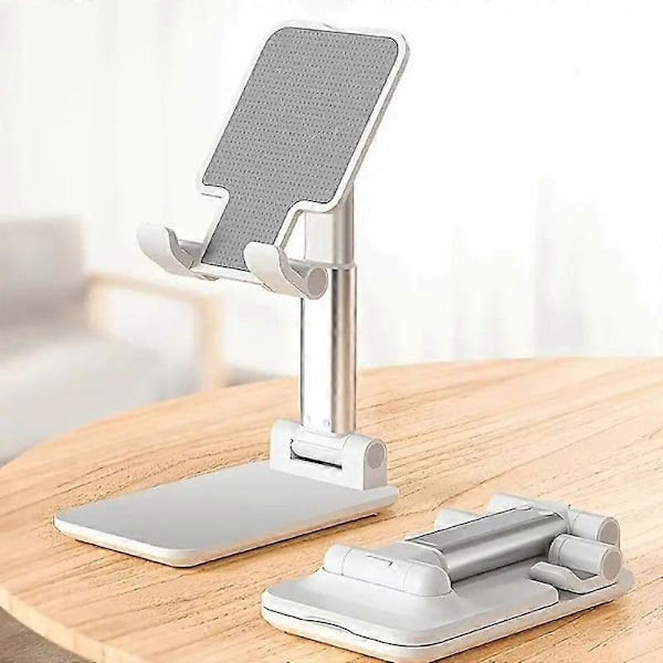 Skrivebordsmobiltelefonholder Stand Til IPhone IPad Xiaomi Justerbar Bordtablet Holder Universal Bordmobiltelefon Stand white