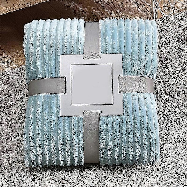 Stor Filt i Flanellfleece 100x150cm Polyester Mjuk Bekväm Lätt Lyxig Sängfilt för Light Grey