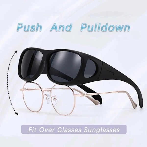 2 st Suncovers Solglasögon Över Glasögon Läsglasögon Gult Glas Svart