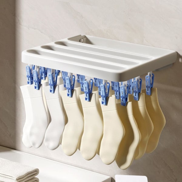 Sock Drying Hanger(White),Foldable Clothes Drying Rack -