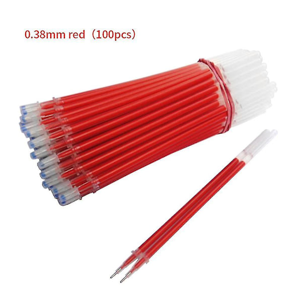 20/50/100 kpl/erä Sininen Musta Punainen Geelikynien Pyyhittävä Täyttövarsi Pyyhittävä - red - 0.5mm 100pcs