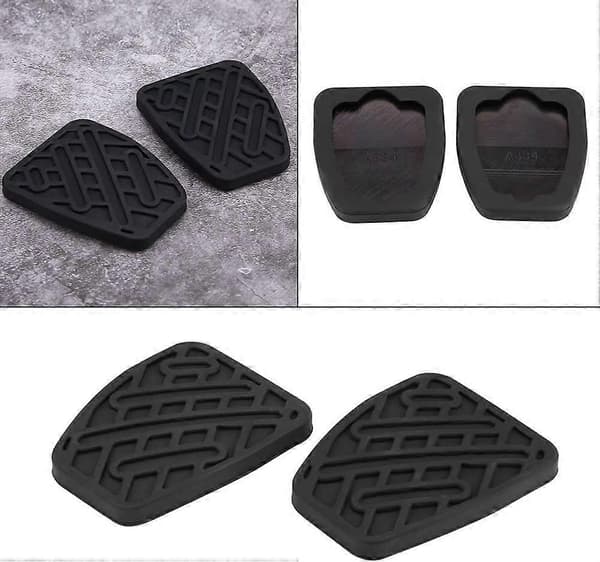 Bromspedal Koblingspedal Pad, Auto Bromspedal Koblingspedal Pad Gummibeskyttelse (2 stk., sort)[D]