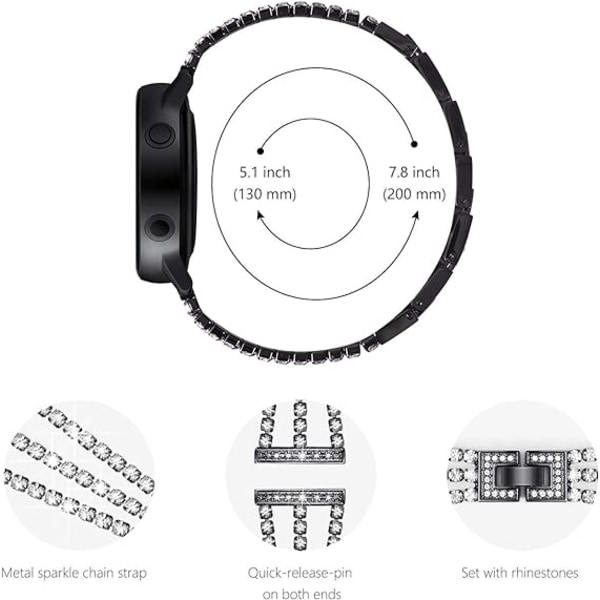 Kompatibel med Samsung Galaxy Watch 4 armband 40mm 44mm, 20mm