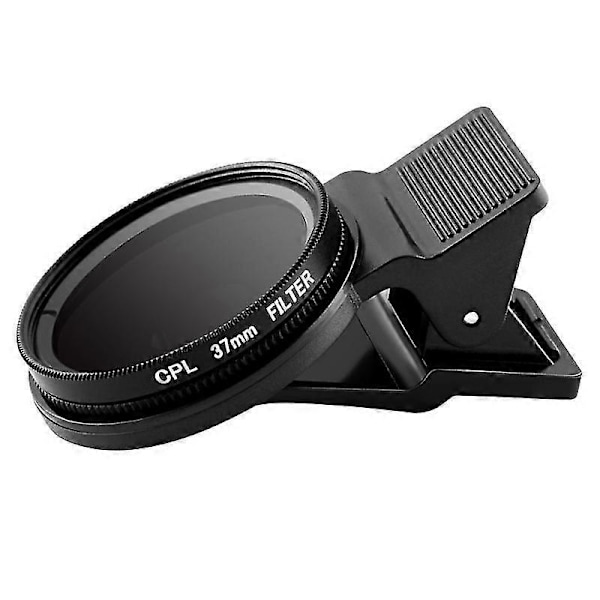 Barsinfi pol Ultratynd Clip-on Cpl Telefonlinse Kamera Cirkulær Polarisator Neutral Density Filter 37mm Linse Kameralinse (sort)