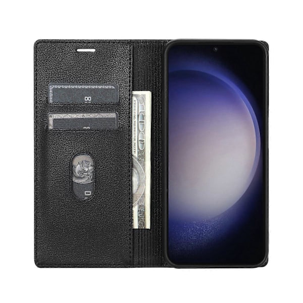 Til Samsung Galaxy S25+ Wallet Case Magnetisk Lukning PU Læder Telefon Cover - Sort Black
