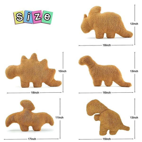 Dinosaur Kyllingnugget Puteplysj Leker, Gaver til Barn Jenter Gutter - Triceratops