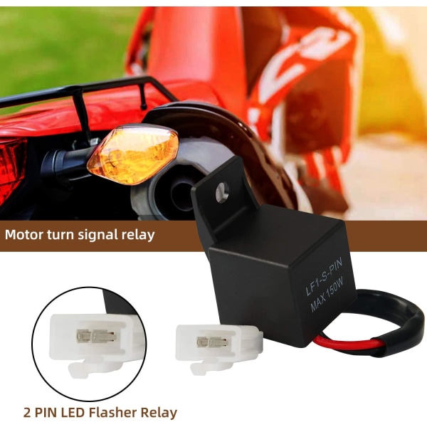 2-stifts blinkrelä, 12V motorcykelindikatorer LED blinkers