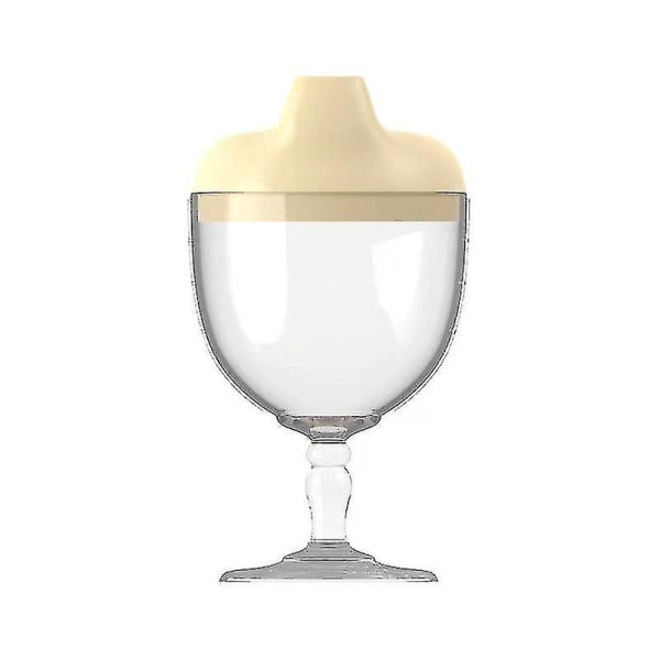 Plastmugg, Baby Sippy Cup Vinglas, Dryckesmugg Mjölkflaska Med Lock För Barn Gul