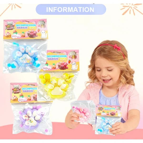 Pote Squishy til Børn og Voksne, Fluffy Kattepote Squishy Legetøj Sort, TH