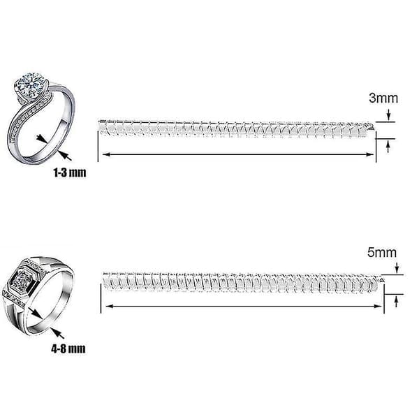 Ringstørrelsesreduserer Transparent Silikon Spiraljusterer Forminsker Snuggies 6 stk 3mm