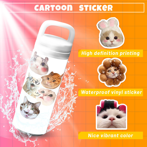 100 Søde Katte Stickers Kawaii Vandtætte Vinyl Stickers Tegneserie