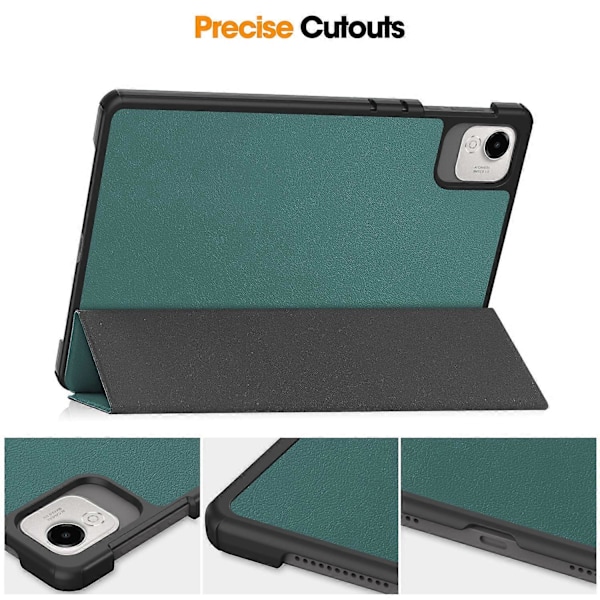 For Honor Pad X9 Pro Etui Anti-Drop Læder Stand Tablet Cover - Sortligende Grøn Blackish Green