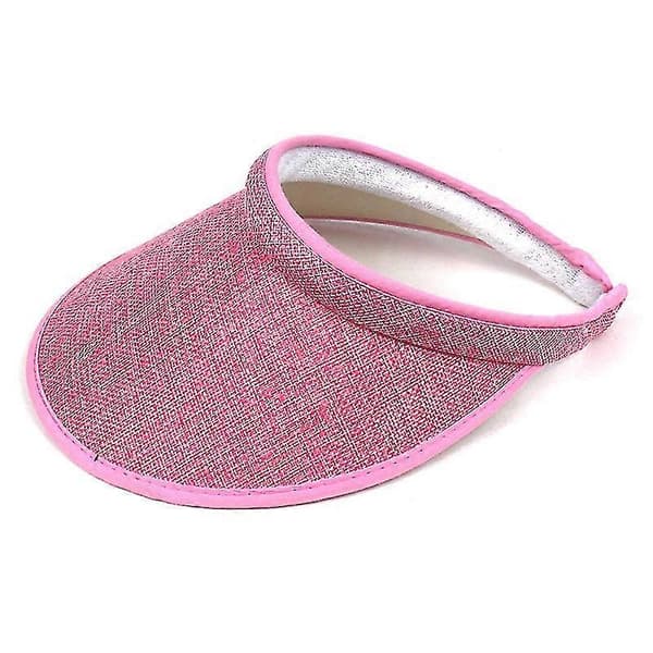 Klips på Visir Solhatt Bredbremmet Klips på Hodehette Visir for Kvinner pink