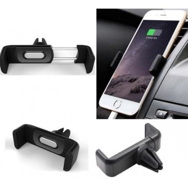 Bilfeste MOBILHOLDER For Ventilasjon Med 360 ROTASJON Svart