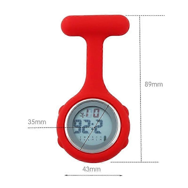 Digitalt Sygeplejeur Silikone Gave zakhorloge enfermero accesorio FOB Lommeure læge medicinsk verpleeg horloge Nur black
