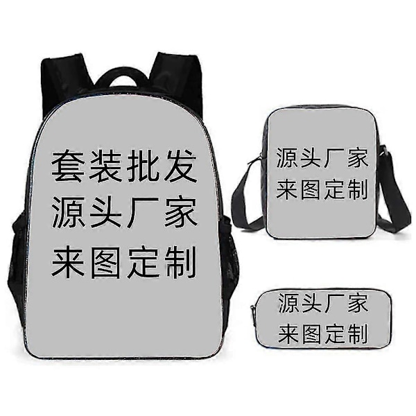 Sonic Grundskola Skolväska Tredelat Set Anime Tecknad Ryggsäck Axelväska Pennfodral hög kvalitet 11 Shoulder bag