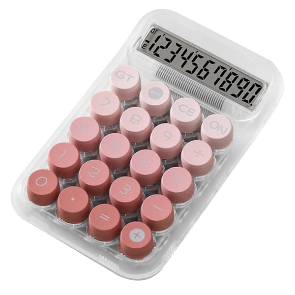Videnskabelig lommeregner 10 cifre Stort display og knapper Klart stort LCD-display Ideel til kontor, skole, hjem og erhverv FLYE1735 Pink