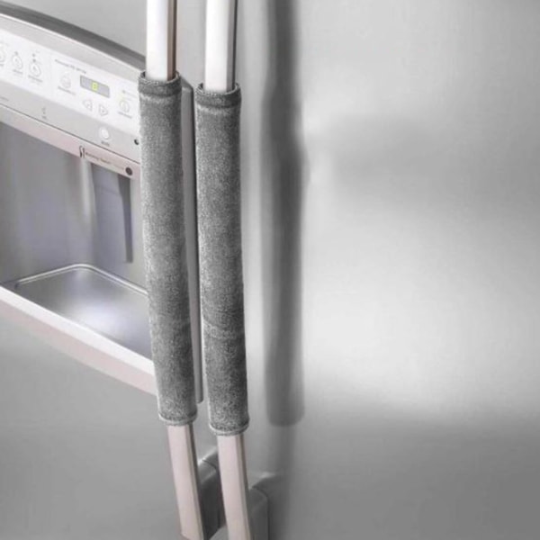 Kjøleskapsdørhåndtaksdeksel ovnsbeskyttelse, 2 stk grå