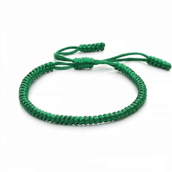 Käsintehty tiibetiläinen buddhalainen monivärinen onnensolmu rannekoru naisille säädettävä viehätys rannekorut ja -rannekkeet miehille vintage-korut green