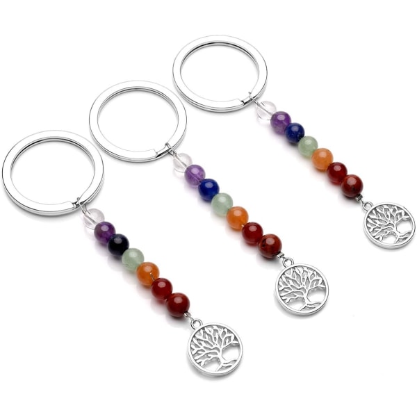 CrystalTears Nøglering Livets Træ Chakra Healing Ædelsten