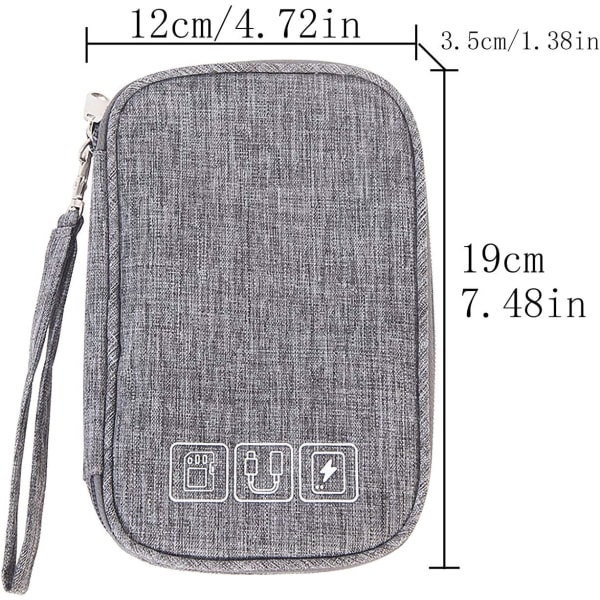 Waterproof Cable Organizer Bag Small Gray Organizer Cable Bag