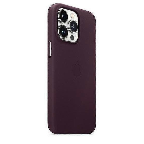 Læder Telefon Case Til Iphone 13 Pro Læder Case Med Magsafe Dark Cherry