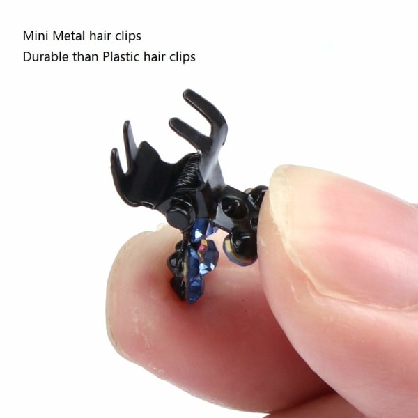 84 Stykker Mini Hårklipp Anti-Skli Grip Kløklipp Glitter Tee
