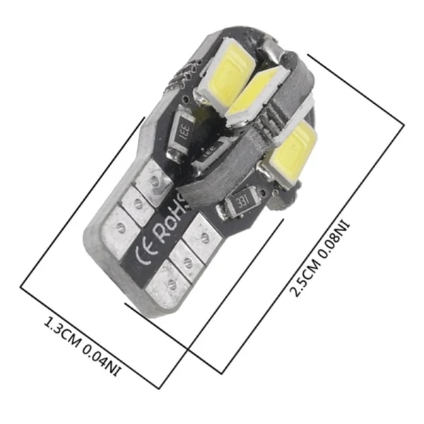 20 stk W5W T10 LED-pære Canbus 5730 8SMD 12V 6000K 194 168 LED-bil Interiør Kort Dome Lys Parkeringslys Bil Signalljus