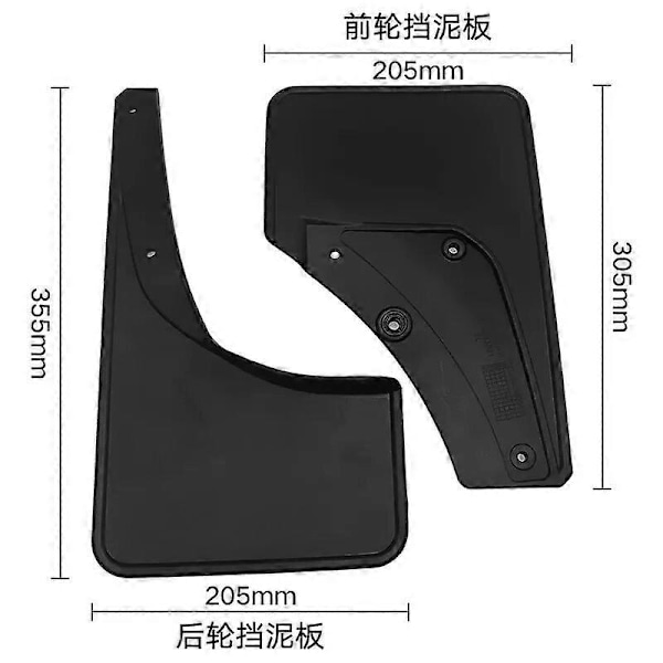 4 stk. bil mudflaps til Suzuki Jimny 2019 2020 2021 2022 2023 stænklapper skærm mud flap beskyttelse stænkskærme foran bag red 4pcs jimny