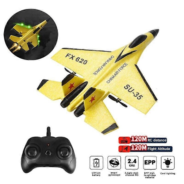 RC Vaahtomuovilennokki SU-35 Lentokone 2.4G Radio-ohjattava Liidokki Kauko-ohjattava Hävittäjälentokone Liidokki Vaahtomuovi Poikien Lelut Rx620 Blue