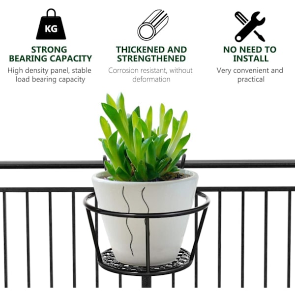 4 st 22 cm Metall Hängande Korg Rund Hängande Blomkruka Hållare Hängande Räcke Planteringskorg Metall Växtkruka Hållare