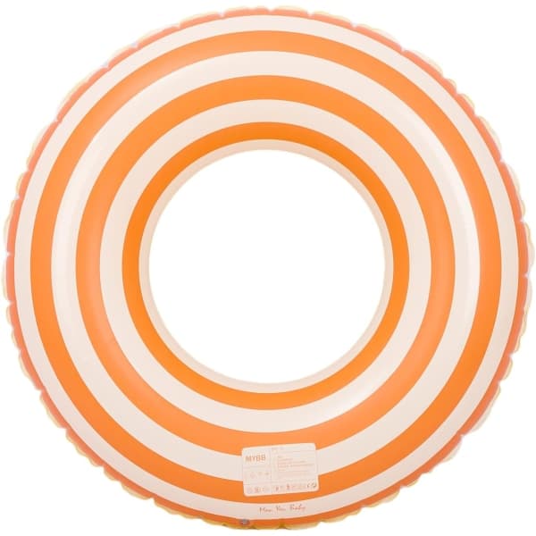 Retro striped thickened inflatable swimming ring, summer outdoor beach pool float, suitable for adults