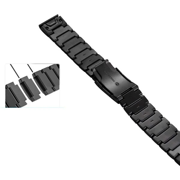 Tech-Protect Garmin Fenix 3/5X/6X/7X Armbånd Rustfrit Stål Sort 22cm