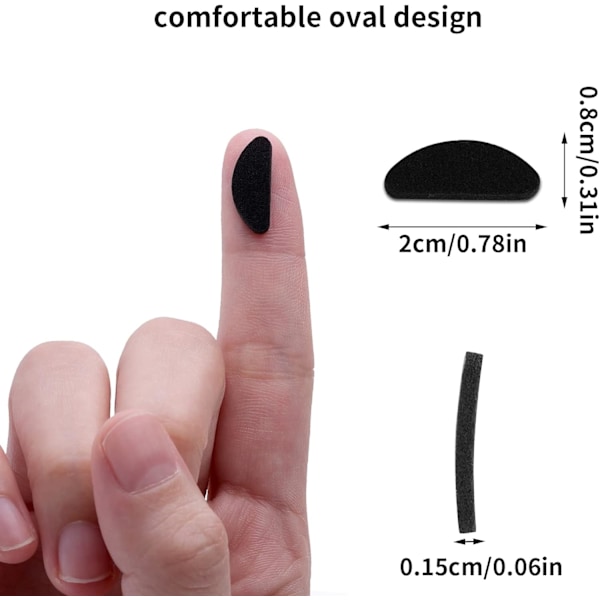 20 Par Glasögon Näskuddar, Mjuka Självhäftande Näskuddar i Skum, Halkfria Svamp Näskuddar för Solglasögon, Glasögon 20 Pairs