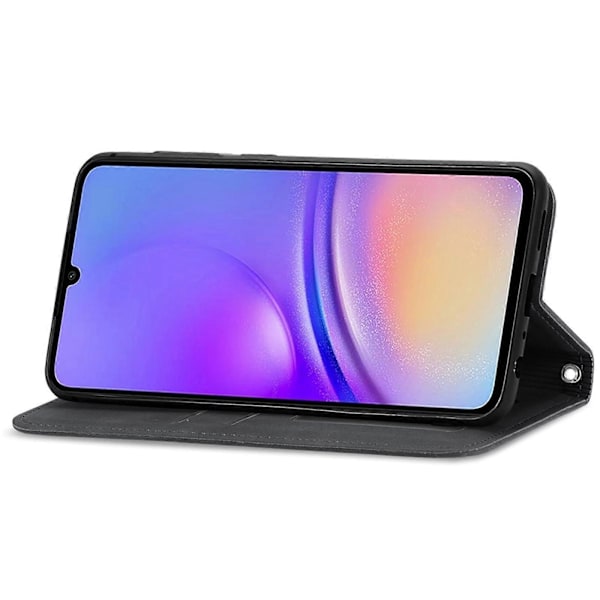 Retro Magnetiskt Läder Skal med Hudkänsla Black For Samsung Galaxy A05
