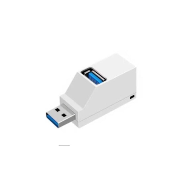 2 stk. 3 Port USB 3.0 Hub Bærbar Højhastigheds Splitterboks Til PC Notebook Laptop 1pc White