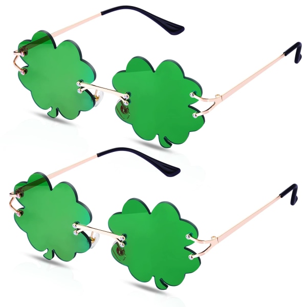 St. Patrick's Day Irländska fyrklöverglasögon Leprechaun kostymglasögon
