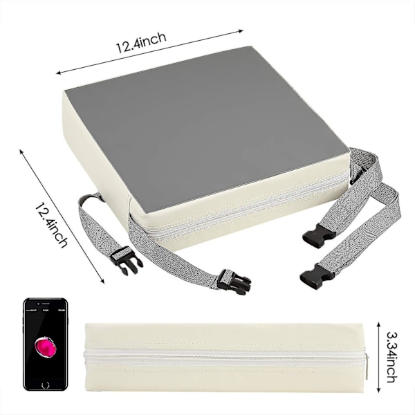 Barnesete for spisebord (kun skumsete), PU vaskbart 2 stropper for feste