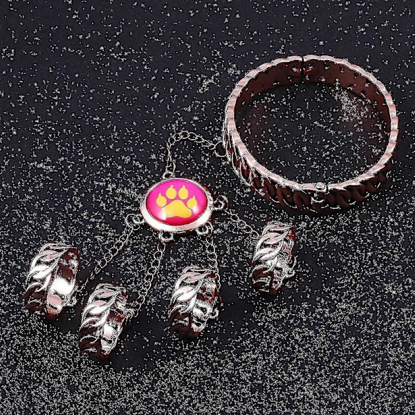Animation Mariehøne Reddy Pige Ring Armbåndsæt Katteklo Og Hundeklo Element Ring Åbning Lukning Armbånd Gave Til Barn