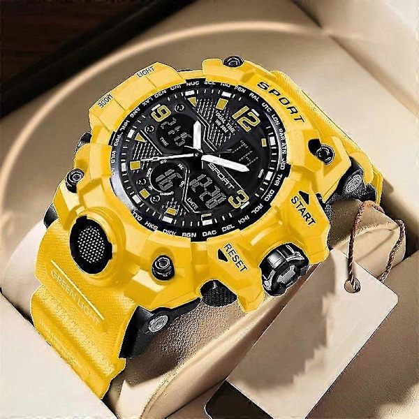 SMAEL Herr Vattentät Klocka Sport Militär Analog Kvarts Digital Armbandsur Yellow