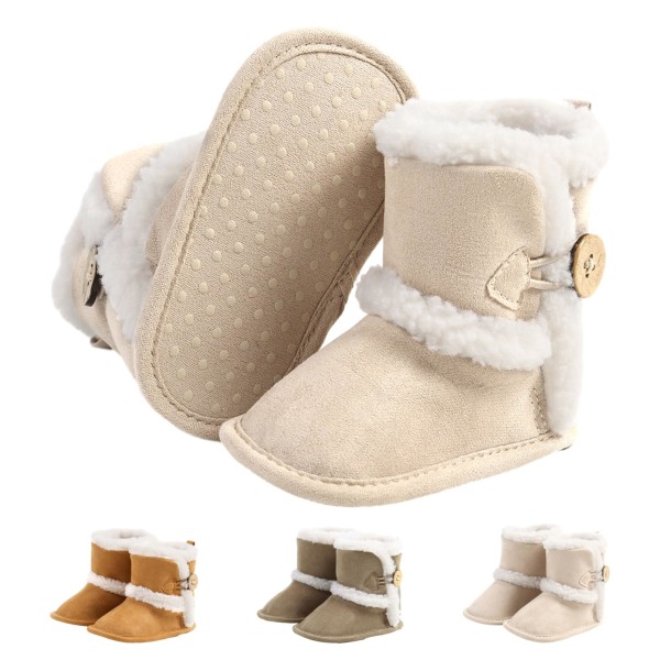 1 par halkfria vinterskor med mjuk sulor för nyfödda söta justerbara skor