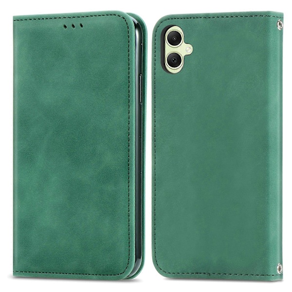 Retro Magnetiskt Läder Skal med Hudkänsla Green For Samsung Galaxy A06