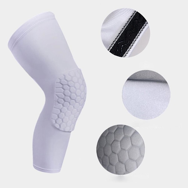 1 st Andningsbart Sport Fotboll Basket Knäskydd Honeycomb Benstöd White XL