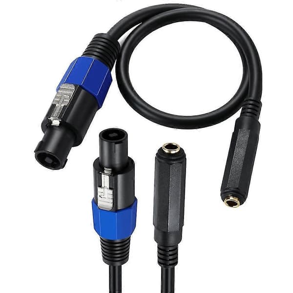 1/4 TS Hun til Speakon Han Adapter - Højttalerstik Adapter til Lydudstyr