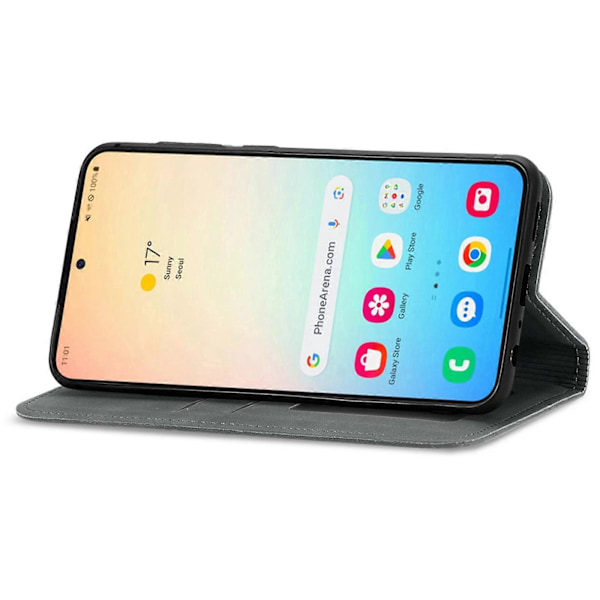 Retro Magnetiskt Läder Skal med Hudkänsla Gray For Samsung Galaxy S25+ 5G