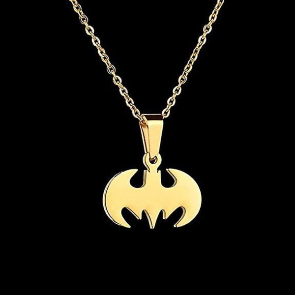 Batman-hänge i kirurgiskt rostfritt stål, allergivänligt superhjältehalsband för barn och Batman-fans